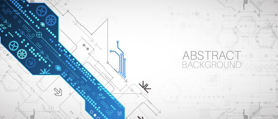 Abstract technology concept. High computer color background. Vector illustration
