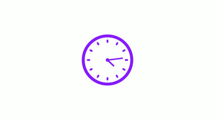 Amazing purple color clock isolated on white background