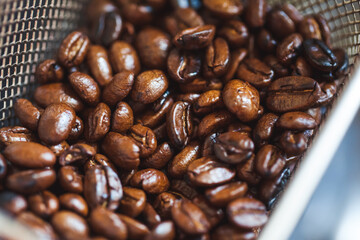 delicious aromatic coffee beans and ground