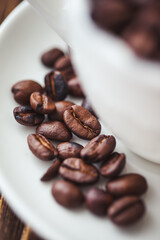 delicious aromatic coffee beans and ground