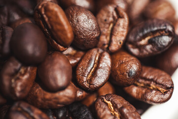 delicious aromatic coffee beans and ground