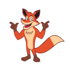Cute fox cartoon. 