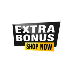 Vector Illustration Red Extra Bonus Label. Modern Web Banner Element