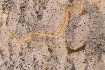 Antalya, Gundogmus. Landscape with picturesque far pathway, raising through rocky land and mountains.