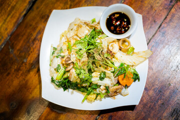 Delicious vietnamese seafood fried noodle
