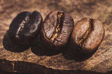delicious aromatic coffee beans and ground