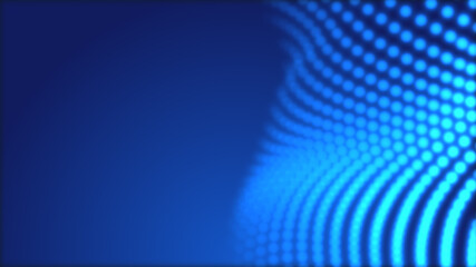 Obraz premium Dot blue wave light screen gradient texture background. Abstract technology big data digital background. 3d rendering.