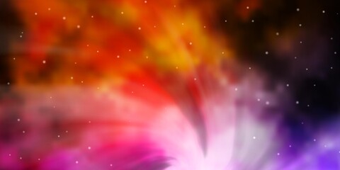 Dark Pink, Yellow vector background with small and big stars. Colorful illustration in abstract style with gradient stars. Design for your business promotion.