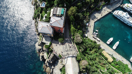 Fototapeta na wymiar Photo of Portofino Italy from a drone.