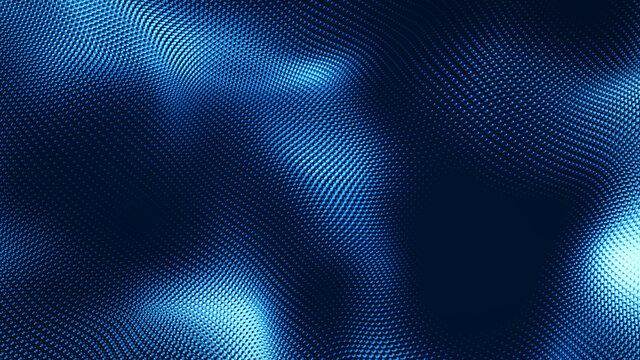 Dot white blue wave light screen gradient texture background. Abstract  technology big data digital background. 3d rendering.