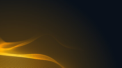 Dot orange wave light screen gradient texture background. Abstract  technology big data digital background. 3d rendering.