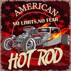 Vintage American Hot Rod poster.