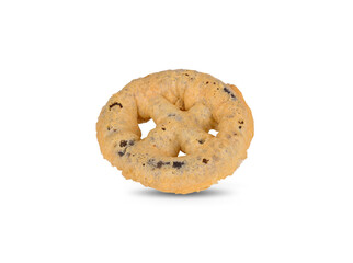 Thai dessert Kanom-Kong stuffing with red bean on white background