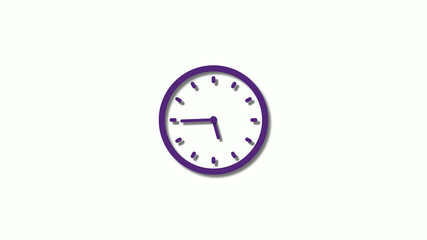 New purple dark 3d clock icon,Amazing clock animation icon,counting down clock icon