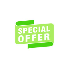 Fototapeta premium Special offer vector ribbon design template. Banner sale tag. Market special offer discount label