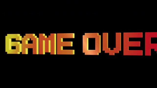 Retro video game concept. 8-bit 3d titles pack.