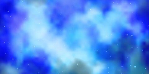 Light BLUE vector layout with bright stars. Colorful illustration in abstract style with gradient stars. Best design for your ad, poster, banner.
