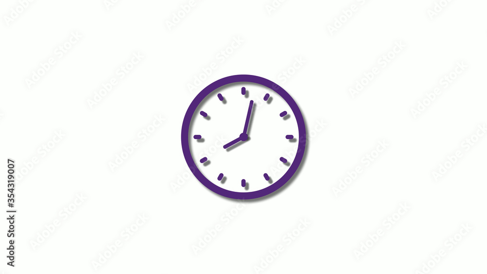 Wall mural new purple dark 3d clock icon,amazing clock animation icon,counting down clock icon