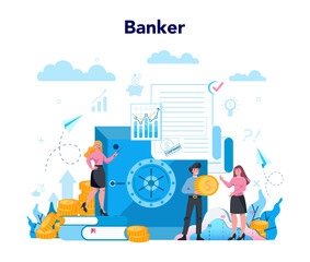 Banker or banking concept. Idea of finance income