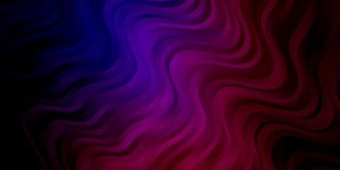 Obraz premium Dark Pink, Blue vector pattern with curved lines. Abstract gradient illustration with wry lines. Template for cellphones.