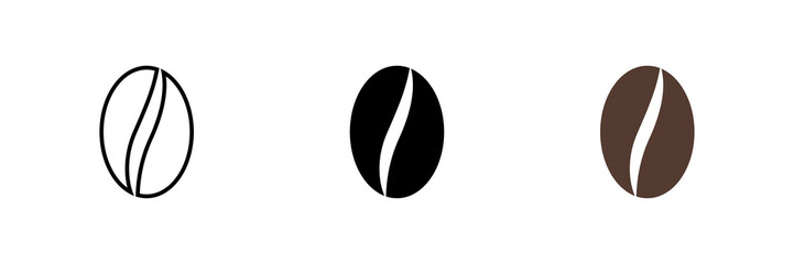 Coffee bean set isolated icon in flat style. Vector