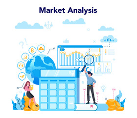 Trader, financial investment concept. Buy, sell or loss profits