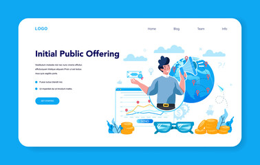 Initial Public Offerings specialist web banner or landing page