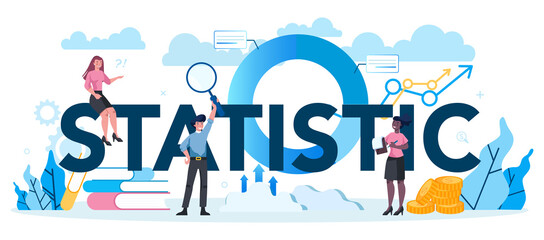 Statistician and statistic typographic header concept. Specialist - obrazy, fototapety, plakaty