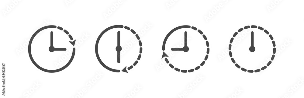 Poster set of time icon. clock icon in linear style. vector