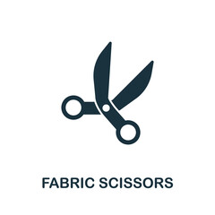 Fototapeta premium Fabric Scissors icon. Simple illustration from sewing equipment collection. Creative Fabric Scissors icon for web design, templates, infographics and more