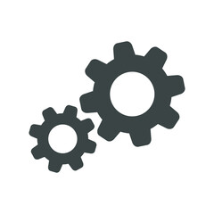 Gears vector icon. Symbol of settings, recovery, work process. For use in graphic and web design.