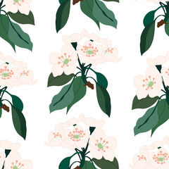 seamless pattern design with beautiful cherry blossom
