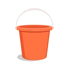 Foto op Plexiglas Empty red bucket. Bucket for garden. Vector © viktorijareut