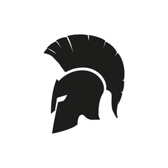 Sparta helmet mask isolated icon. Vector design logo illustration in flat - obrazy, fototapety, plakaty