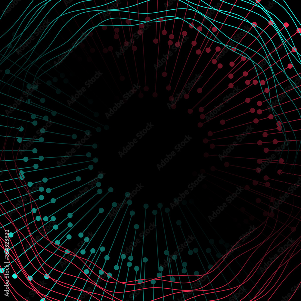 Poster futuristic blue red gradient vector black background contrast color border digital dynamic elegant t