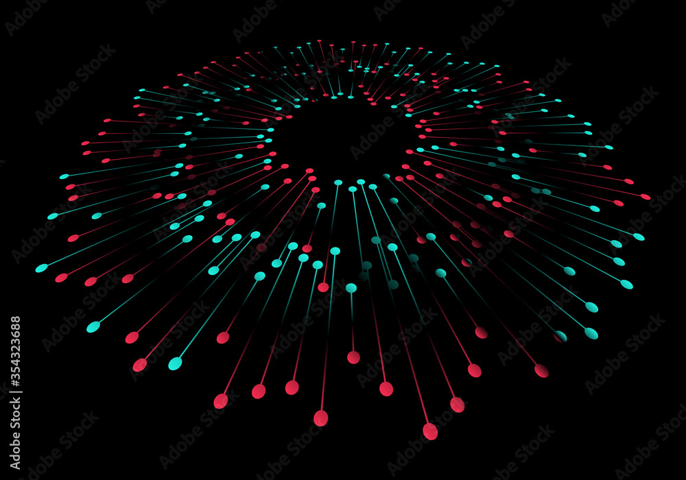 Poster futuristic blue red gradient vector black background contrast color border digital dynamic elegant t