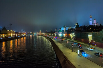 moscow kremlin night view