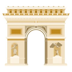 Fototapeta premium triumphal arch in paris gate monument. flat style