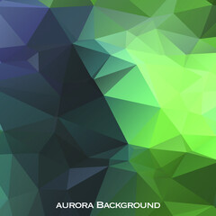 Modern Polygonal shapes background, low poly triangles mosaic, Triangular aurora backdrop, vector design wallpaper. High technology concept.
