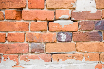 Red brick wall. Background, texture.