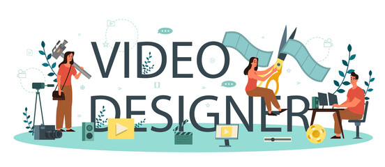 Motion or video designer typographic header concept. Artist create