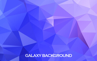 Galaxy Background. Modern Polygonal shapes background, low poly triangles mosaic, Triangular aurora, galaxy backdrop, vector design wallpaper. High technology concept.