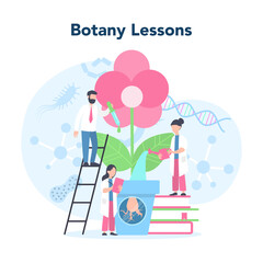 Biology school subject concept. Botany lesson. Scientist exploring