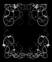 pattern with grapes on a black background ornament