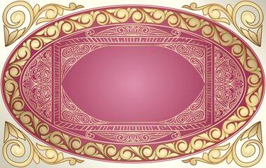 Golden ornate decorative vintage design