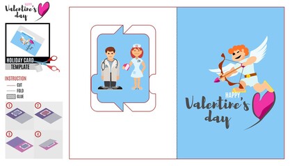 valentines day. nurse and doctor at the hospital