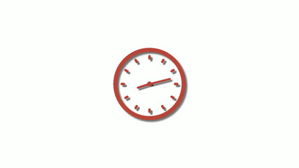 New red dark 3d clock icon,counting down clock icon,12 clock icon