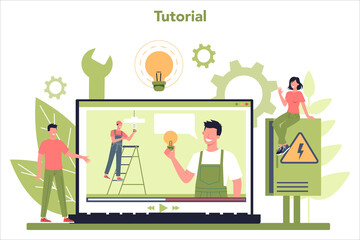 Electricity works service online service or platform. Online video