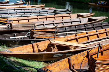 Punt Row Boats in River