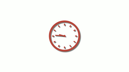 New red dark 3d clock icon,counting down clock icon,12 clock icon